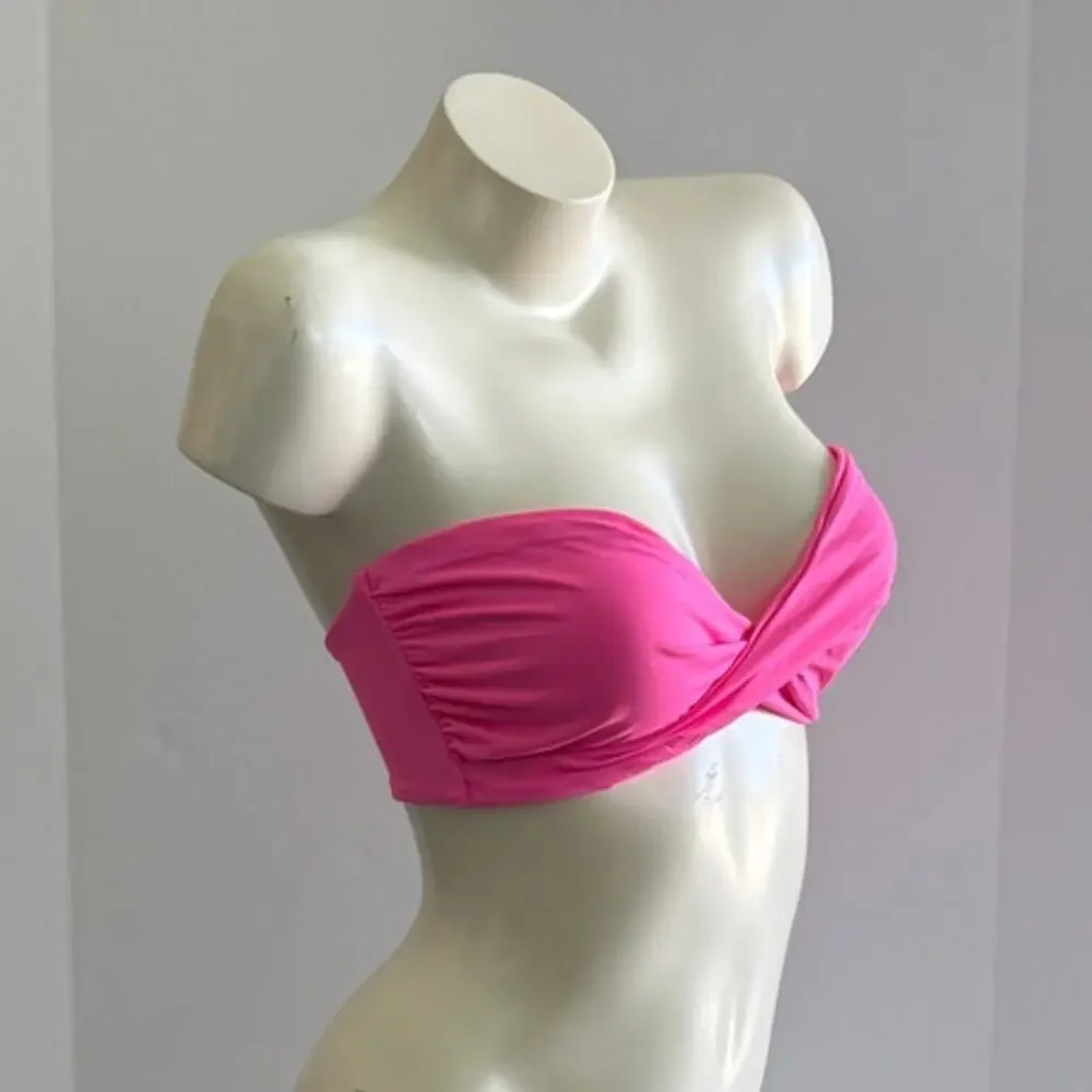 Frankies Bikinis Margo Strapless Bandeau Bikini Top - Pink Punch - Large